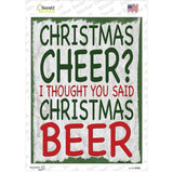 Christmas Beer Novelty Rectangle Sticker Decal