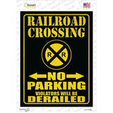 Railroad Crossing No Parking Novelty Rectangular Sticker Decal