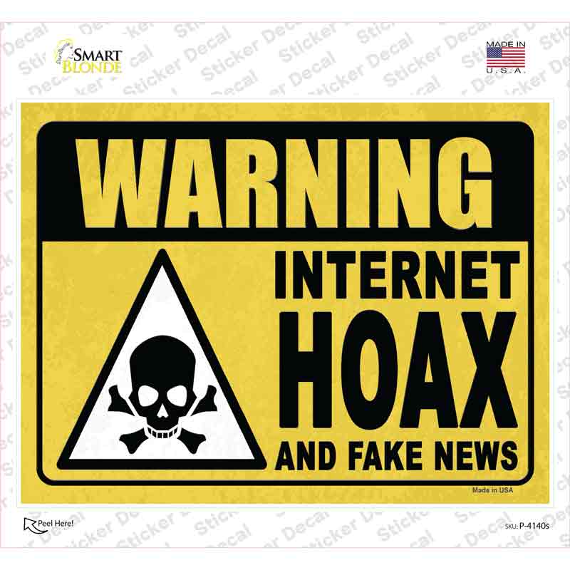 Warning Internet Hoax Novelty Rectangular Sticker Decal