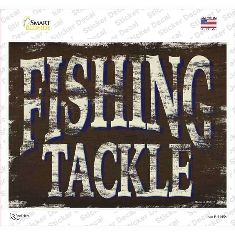 Fishing Tackle Novelty Rectangular Sticker Decal