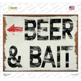 Beer and Bait Left Novelty Rectangular Sticker Decal