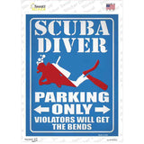 Scuba Diver Parking Only Novelty Rectangular Sticker Decal