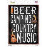 Beer Camping Country Music Novelty Rectangle Sticker Decal