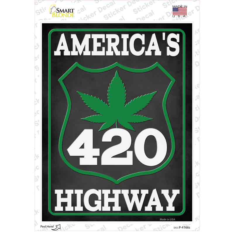 420 Americas Highway Novelty Rectangle Sticker Decal