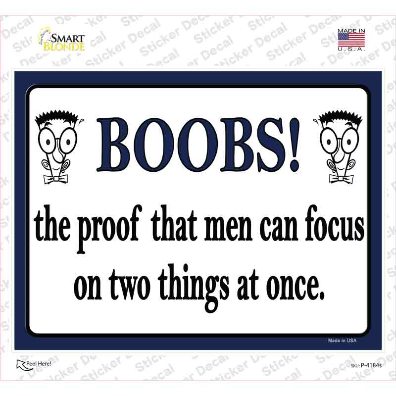 Boobs Proof Novelty Rectangle Sticker Decal