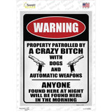 Patrolled By Crazy Novelty Rectangle Sticker Decal