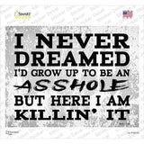 Asshole But Here I Am Novelty Rectangle Sticker Decal