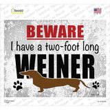 Two Foot Long Weiner Novelty Rectangle Sticker Decal