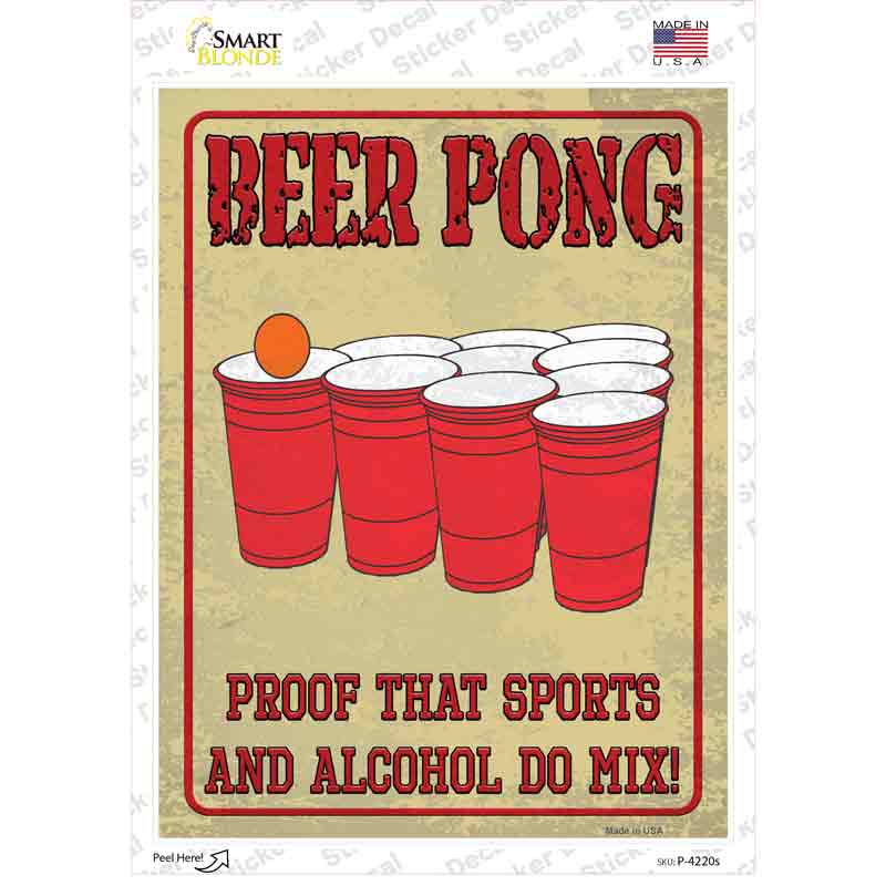 Proof Sports and Alcohol Mix Novelty Rectangle Sticker Decal