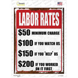 Labor Rates Watch Help Worked Novelty Rectangle Sticker Decal