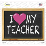 I Heart My Teacher Chalkboard Novelty Rectangle Sticker Decal