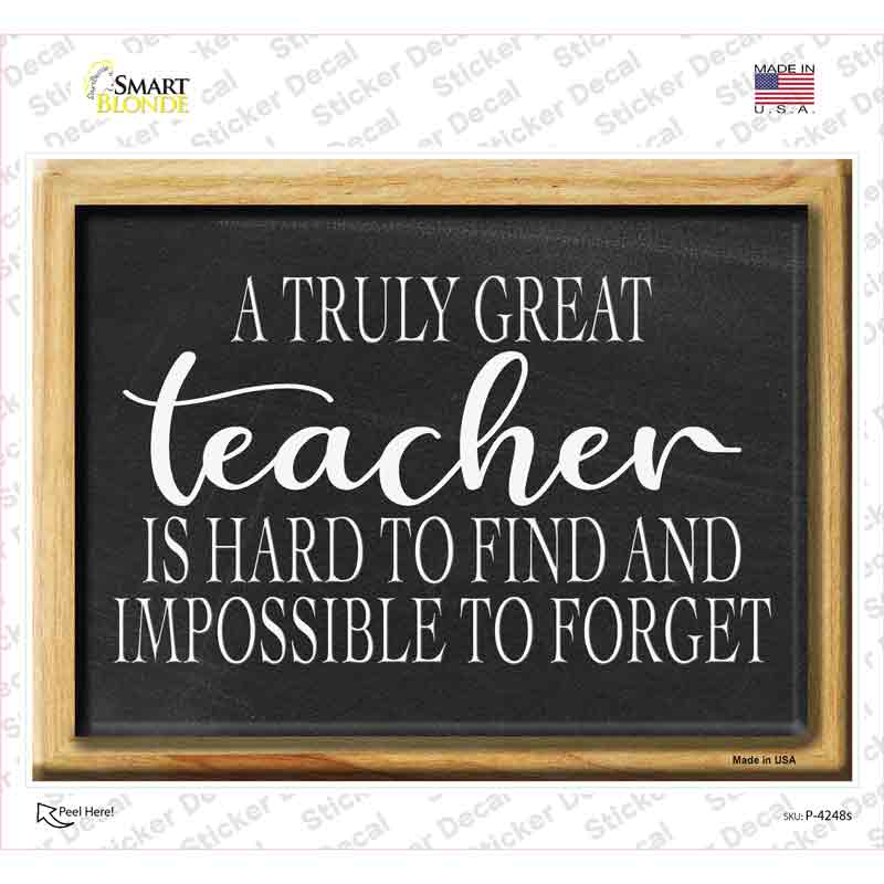 Truly Great Teacher Chalkboard Novelty Rectangle Sticker Decal