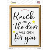 Knock The Door Will Open Novelty Rectangle Sticker Decal