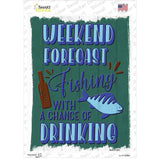 Weekend Forecast Fishing Novelty Rectangle Sticker Decal