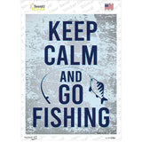 Keep Calm Go Fishing Novelty Rectangle Sticker Decal