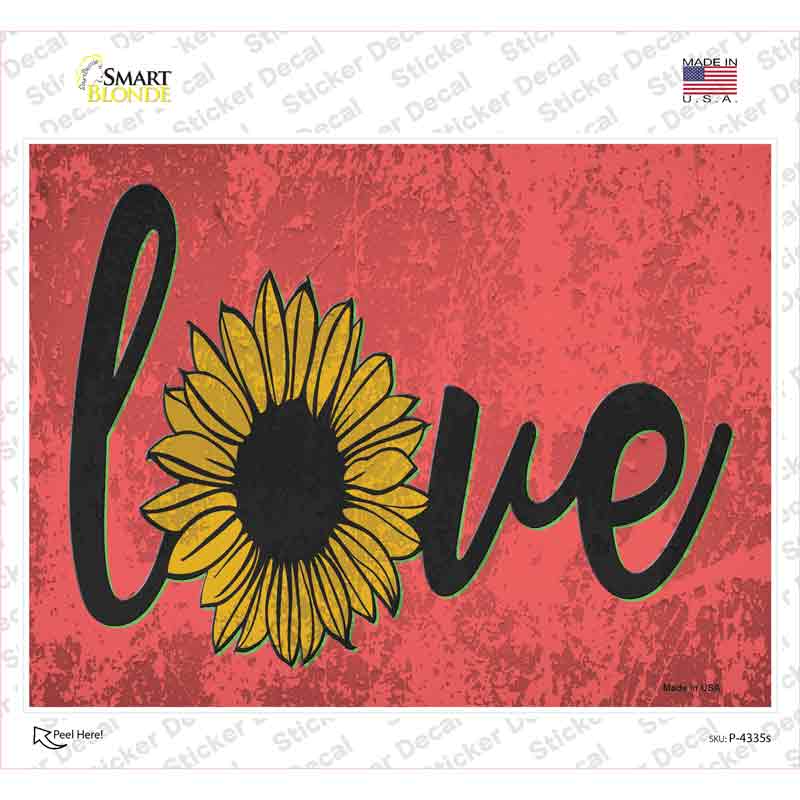 Love Sunflower Novelty Rectangle Sticker Decal