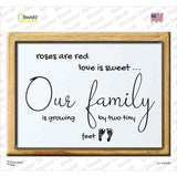 Family Is Growing By Two Tiny Feet Novelty Rectangle Sticker Decal