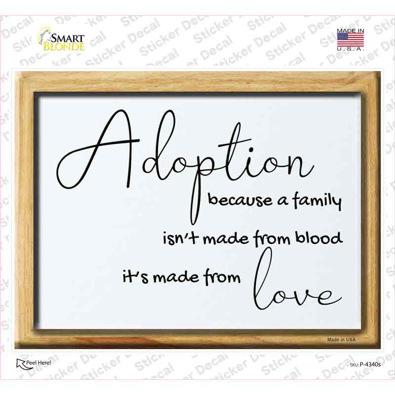 Adoption Family Made From Love Novelty Rectangle Sticker Decal