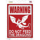 Warning Do Not Feed Dragons Novelty Rectangle Sticker Decal