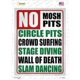 No Mosh Pits Circle Pits Crowd Surfing Novelty Rectangle Sticker Decal