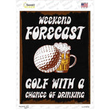 Weekend Forecast Golf Chance Of Drinking Novelty Rectangle Sticker Decal