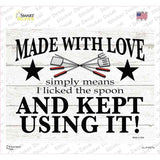 Made With Love I Licked The Spoon Novelty Rectangle Sticker Decal