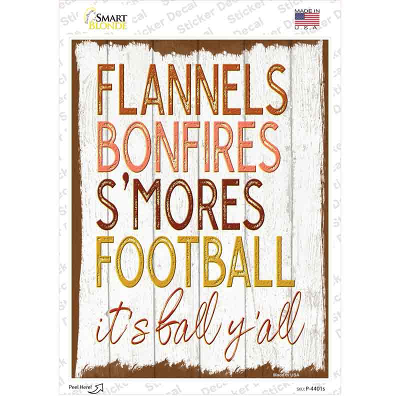 Flannels Bonfires Smores Novelty Rectangle Sticker Decal