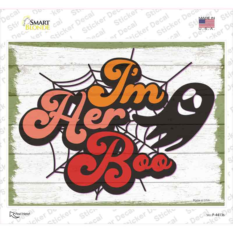 Im Her Boo Spider Web Novelty Rectangle Sticker Decal