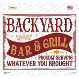 Backyard Bar and Grill Novelty Rectangle Sticker Decal