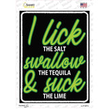 Lick Swallow and Suck Novelty Rectangle Sticker Decal P-4471s