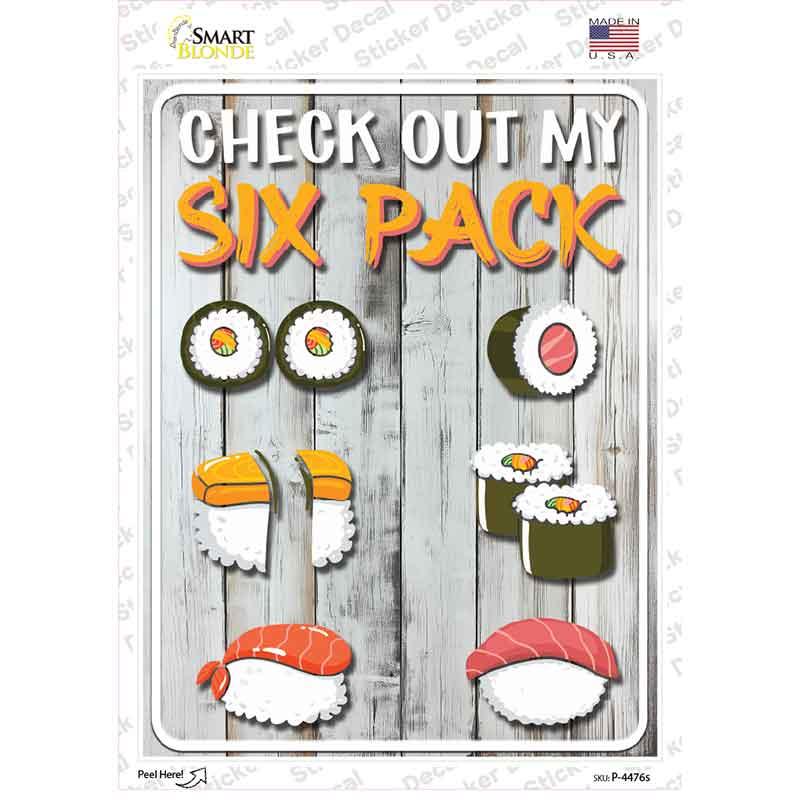 Check Out My Six Pack Novelty Rectangle Sticker Decal P-4476s