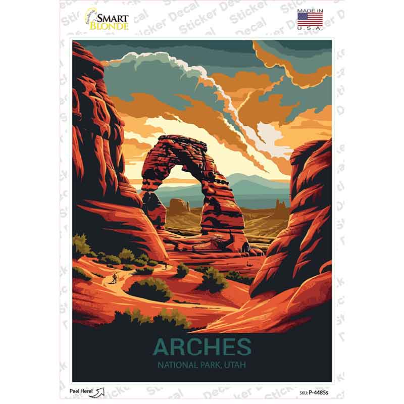 Arches Utah Novelty Rectangle Sticker Decal P-4485s