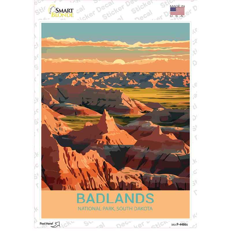 Badlands South Dakota Novelty Rectangle Sticker Decal P-4486s