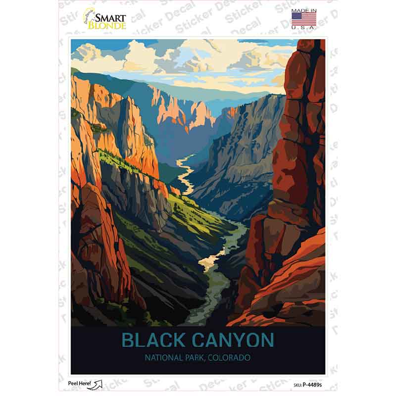 Black Canyon Colorado Novelty Rectangle Sticker Decal P-4489s