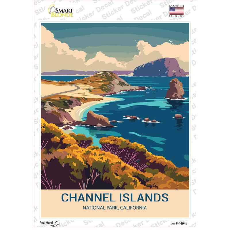 Channel Islands California Novelty Rectangle Sticker Decal P-4494s