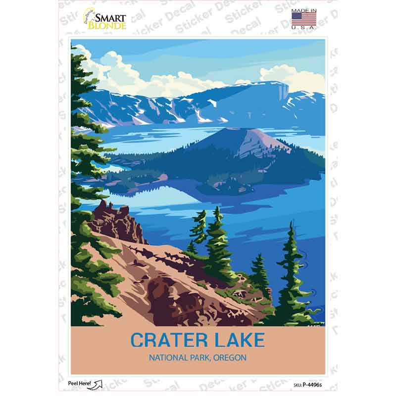 Crater Lake Oregon Novelty Rectangle Sticker Decal P-4496s