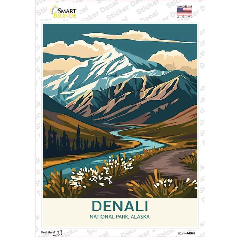 Denali Alaska Novelty Rectangle Sticker Decal P-4499s