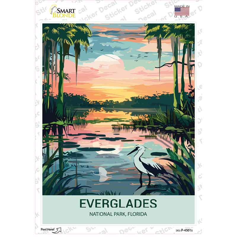 Everglades Florida Novelty Rectangle Sticker Decal P-4501s
