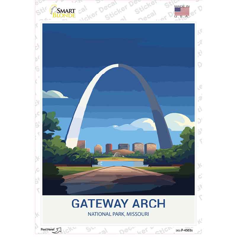 Gateway Arch Missouri Novelty Rectangle Sticker Decal P-4503s