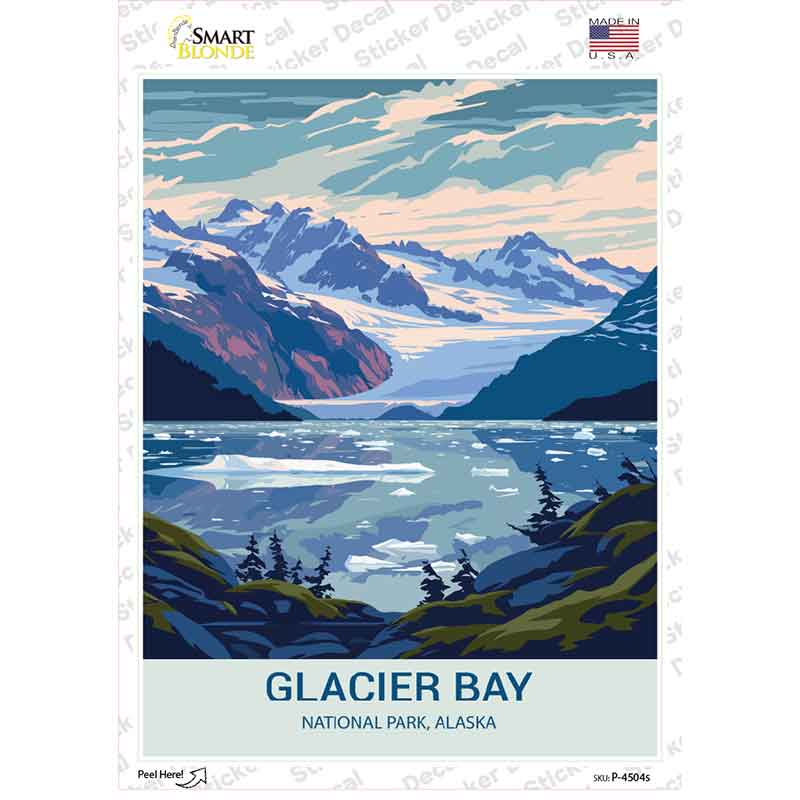 Glacier Bay Alaska Novelty Rectangle Sticker Decal P-4504s