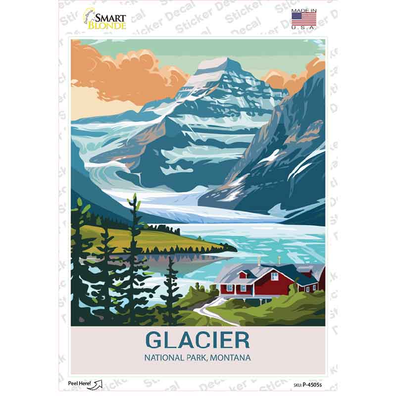 Glacier Montana Novelty Rectangle Sticker Decal P-4505s