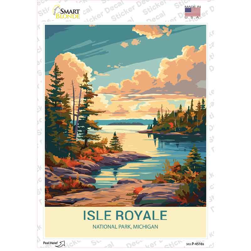 Isle Royale Michigan Novelty Rectangle Sticker Decal P-4516s