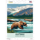 Katmai Alaska Novelty Rectangle Sticker Decal P-4518s