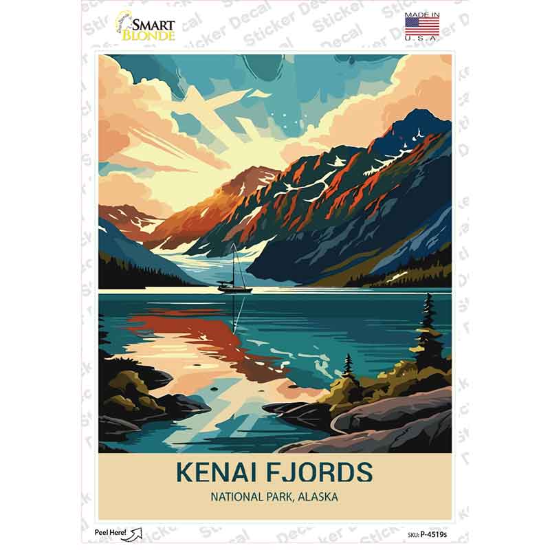 Kenai Fjords Alaska Novelty Rectangle Sticker Decal P-4519s