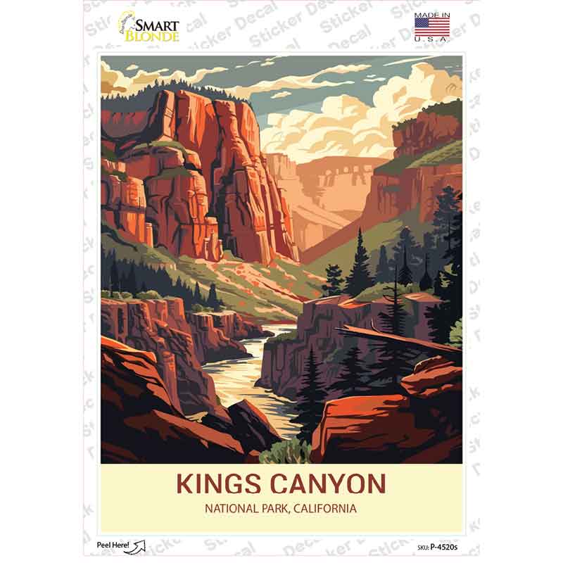 Kings Canyon California Novelty Rectangle Sticker Decal P-4520s