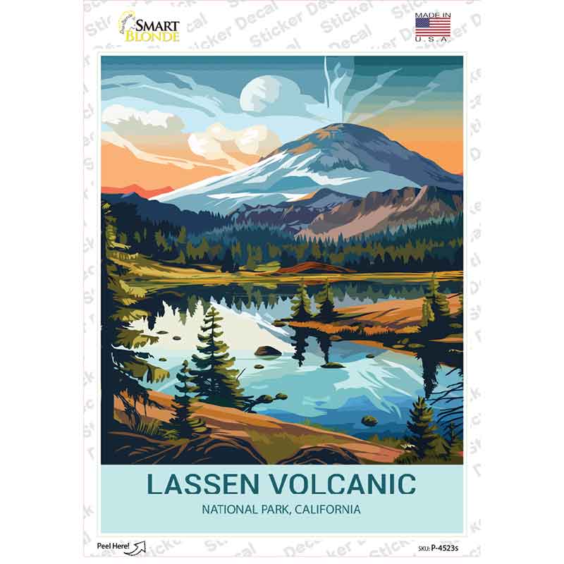 Lassen Volcanic California Novelty Rectangle Sticker Decal P-4523s