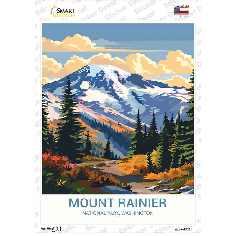 Mount Rainier Washington Novelty Rectangle Sticker Decal P-4526s