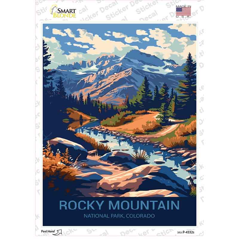 Rocky Mountain Colorado Novelty Rectangle Sticker Decal P-4532s
