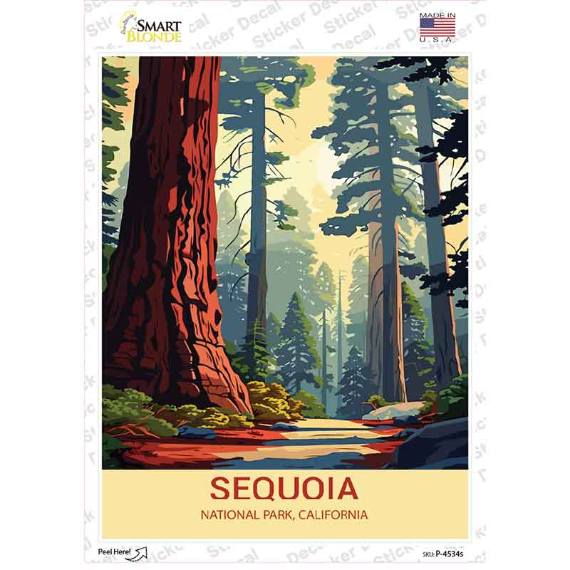 Sequoia California Novelty Rectangle Sticker Decal P-4534s