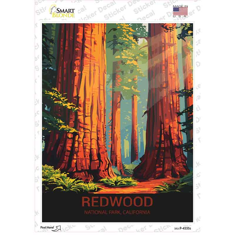 Redwood California Novelty Rectangle Sticker Decal P-4535s